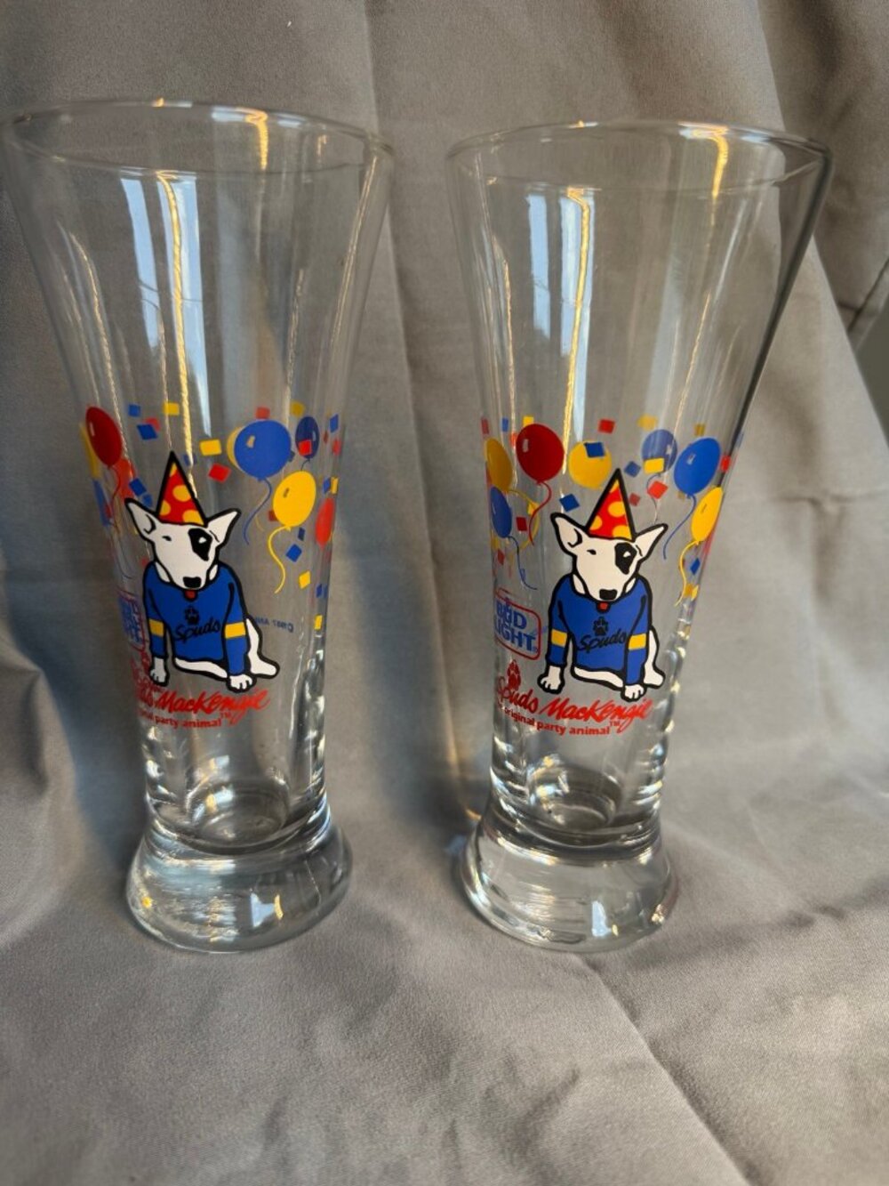 Spuds Mackenzie Pilsner Glass -Set of 2